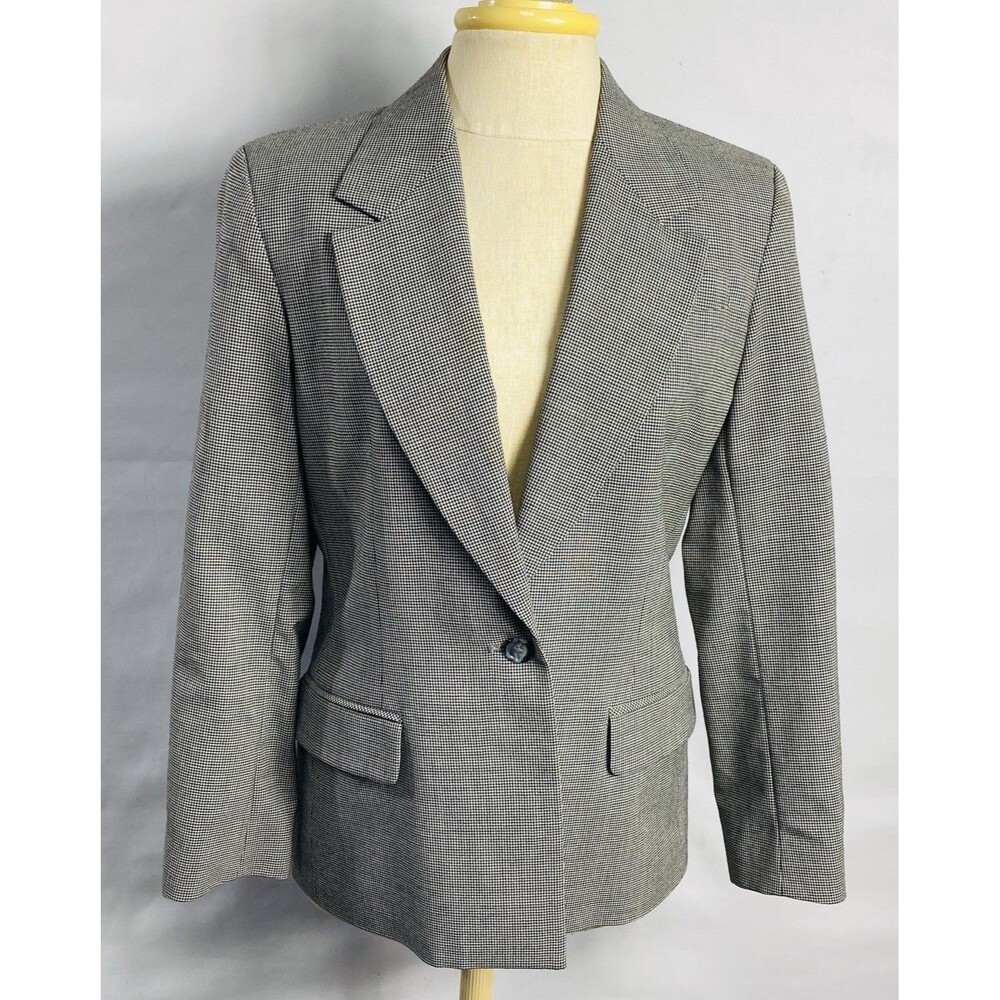 Hawksley & Wight Blazer Women's 100% Pure New Wool Hounds Tooth Vintage Sz 4